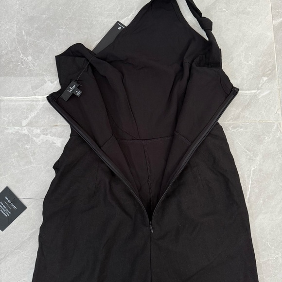 Women’s Lulus Tie and Low One Shoulder Knotted Skort Romper Linen Blend Small - Picture 11 of 16